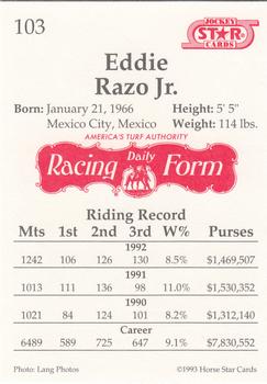1993 Jockey Star #103 Eddie Razo Jr. Back